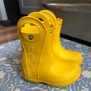 CROCS Kids Bright Yellow Rain Boots
